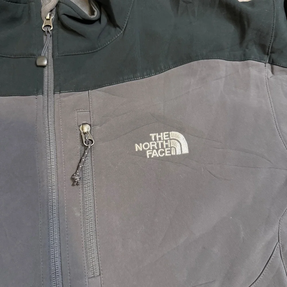 The North Face Apex Softshell Jacket Mens XL Charcoal Full Zip Fleece Lined